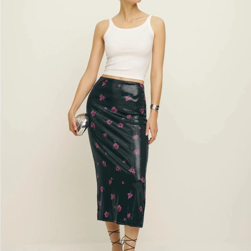 Reformation Maria Knit Sequin Skirt Size Medium NWT